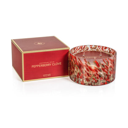 Spangled Glass Scented Candle - Red & Gold - Candles by Carlyle Avenue