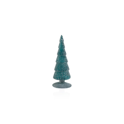 Sugar Pine Glass Tree on Silver Glitter Base - Blue - Christmas Trees by Carlyle Avenue