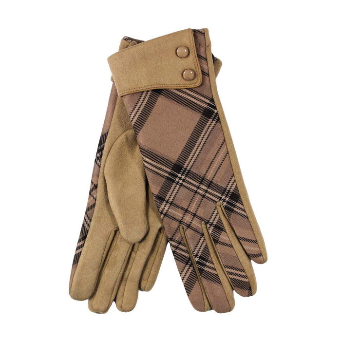 Shop Tartan Moleskin Button Cuff Gloves | Luxurious and Stylish