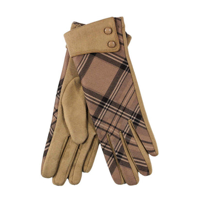 Shop Tartan Moleskin Button Cuff Gloves | Luxurious and Stylish