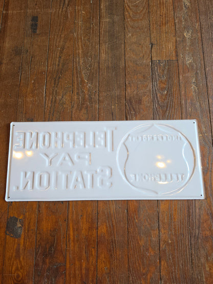 Telephone Pay Station metal sign