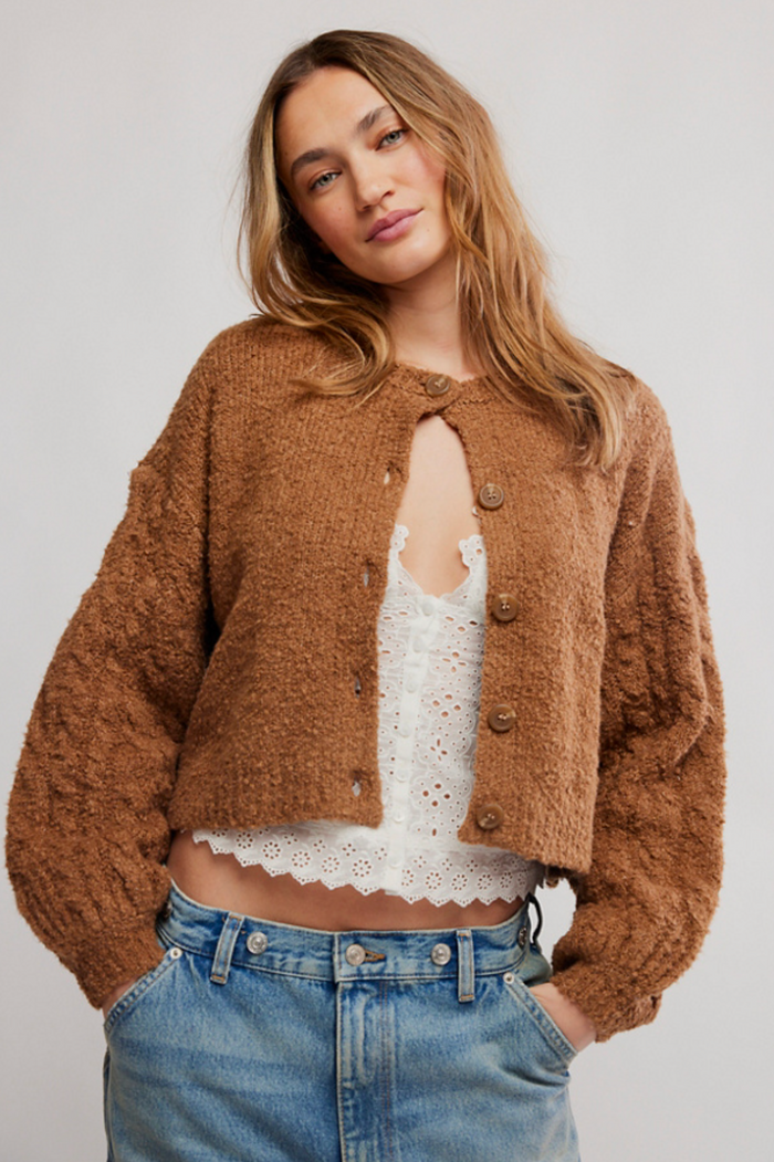Thistle Cardi - Macadamia