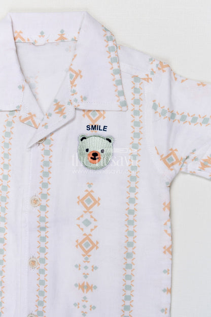 The Nesavu Boys Casual Set Toddler Boy Casual Summer Outfit Set for Everyday Comfort and Play Nesavu Nesavu toddler boy muslin cotton casual outfit set for everyday summer play and outings with digital print