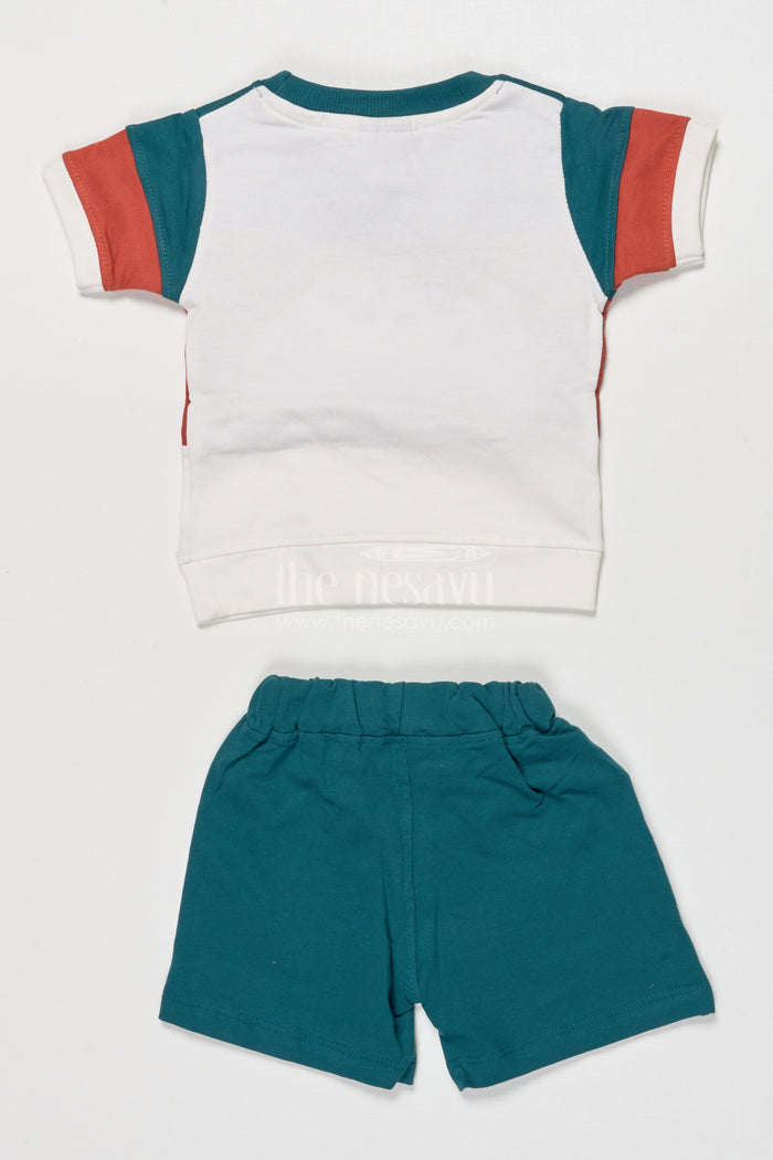 The Nesavu Boys Casual Set Toddler Boy Cotton T-shirt and Shorts Set for Daily Comfort and Play Nesavu Nesavu toddler boy cotton t-shirt shorts set daily comfort active playtime