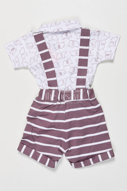 The Nesavu Boys Casual Set Toddler Boy Printed Casual Set for Daywear and Indoor Play Nesavu Nesavu toddler boy cotton casual outfit set printed top bottom daily comfort