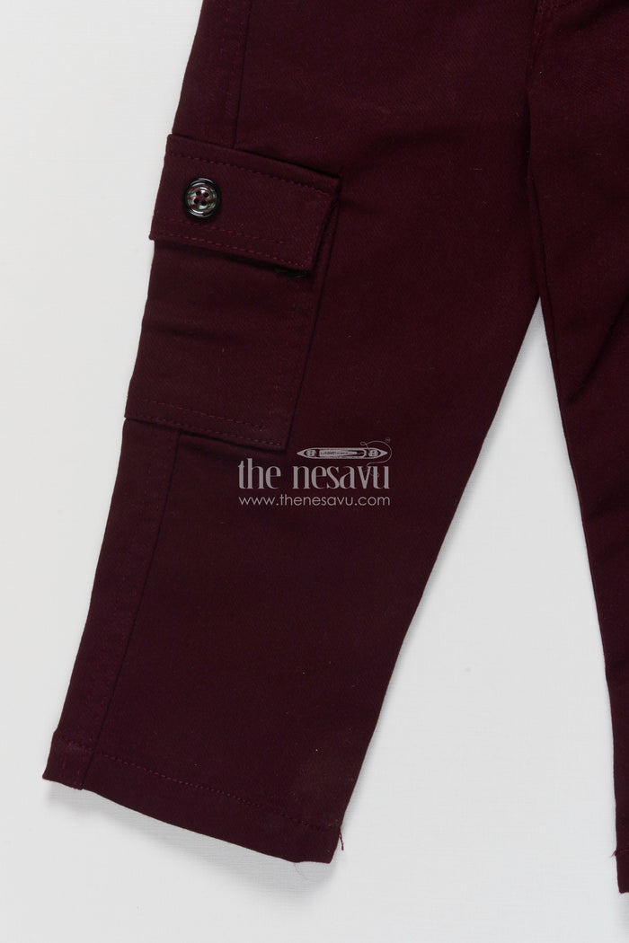 The Nesavu Boys Casual Set Toddler Boys Casual Cotton Outfit with Embroidery for Everyday Style Nesavu Nesavu toddler boys cotton blend casual outfit palm embroidery all-day comfort