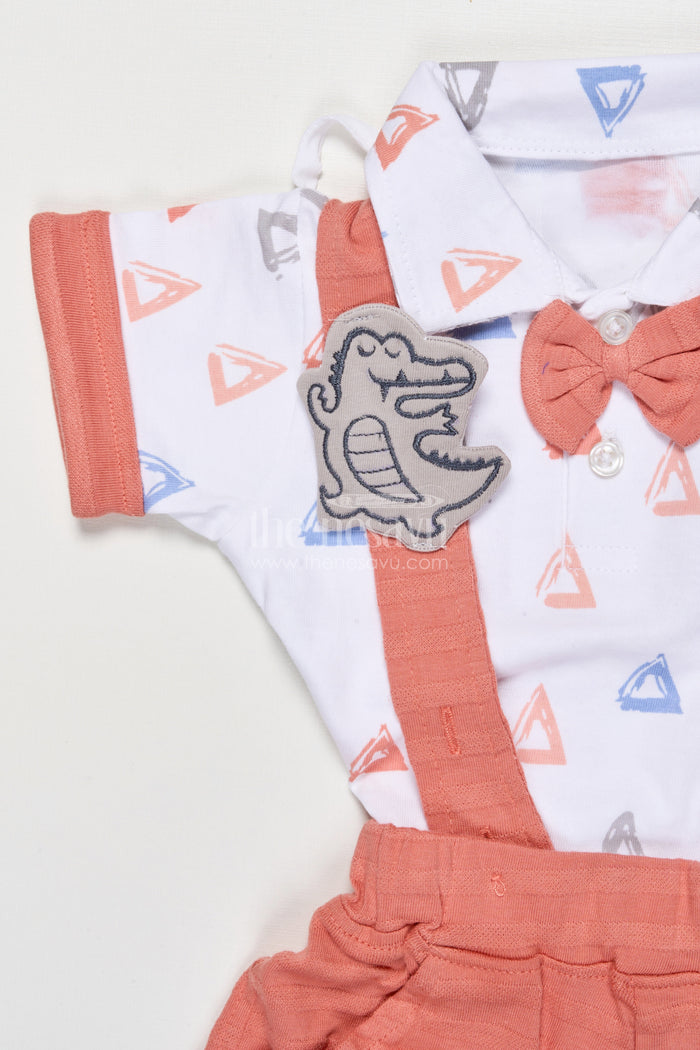 The Nesavu Boys Casual Set Toddler Boys Casual Cotton Outfit with Printed Tee and Shorts Nesavu Nesavu toddler boys printed cotton t-shirt shorts outfit everyday comfort active play