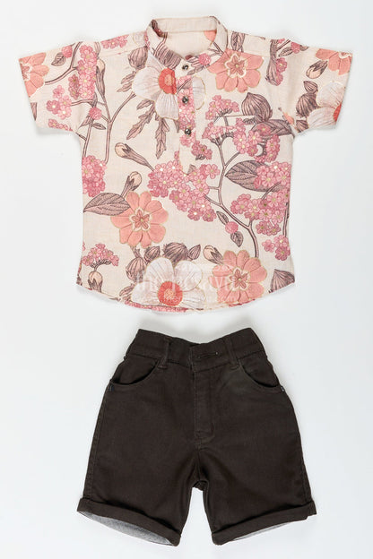 The Nesavu Boys Casual Set Toddler Boys Casual Floral Set for Weekend Outings Nesavu Nesavu toddler boys casual floral set playdates travel everyday comfort