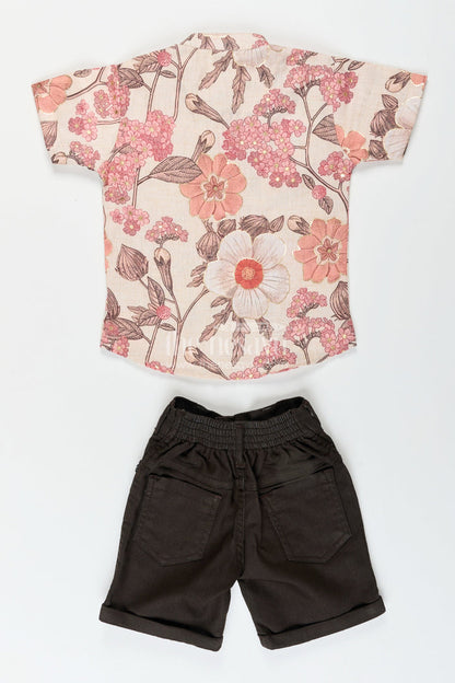 The Nesavu Boys Casual Set Toddler Boys Casual Floral Set for Weekend Outings Nesavu Nesavu toddler boys casual floral set playdates travel everyday comfort