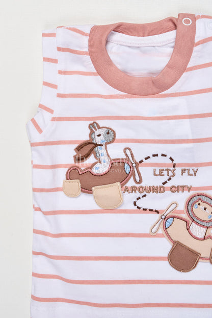 The Nesavu Boys Casual Set Toddler Boys Cotton Casual Set for Relaxed Summer Days Nesavu Nesavu toddler boys cotton casual set elastic shorts summer play everyday comfort