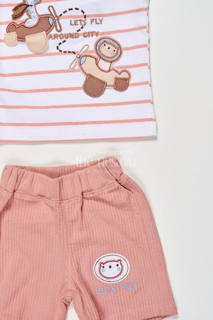 The Nesavu Boys Casual Set Toddler Boys Cotton Casual Set for Relaxed Summer Days Nesavu Nesavu toddler boys cotton casual set elastic shorts summer play everyday comfort