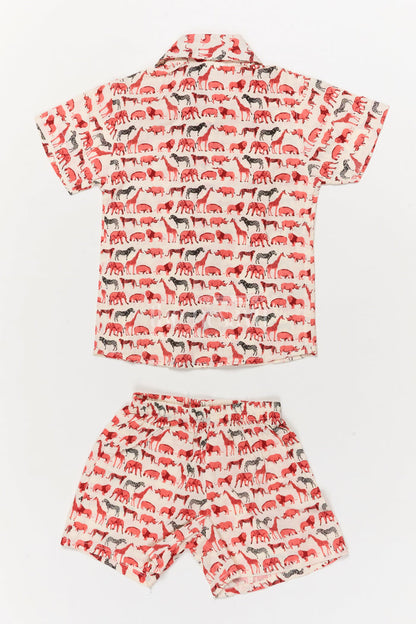 The Nesavu Boys Casual Set Toddler Boys Cotton Set with Animal Print for Everyday Wear Nesavu Nesavu boys cotton casual set with animal digital print for toddler daily wear