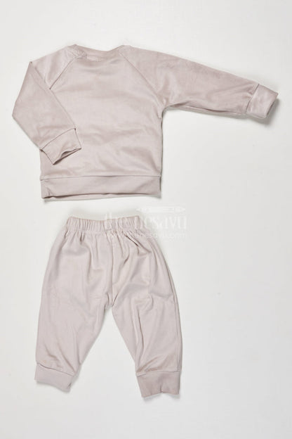 The Nesavu Boys Casual Set Toddler Boys Cotton Set with Joggers for Relaxed Everyday Style Nesavu Nesavu toddler boys cotton jogger set bear print  made cozy wear everyday fun