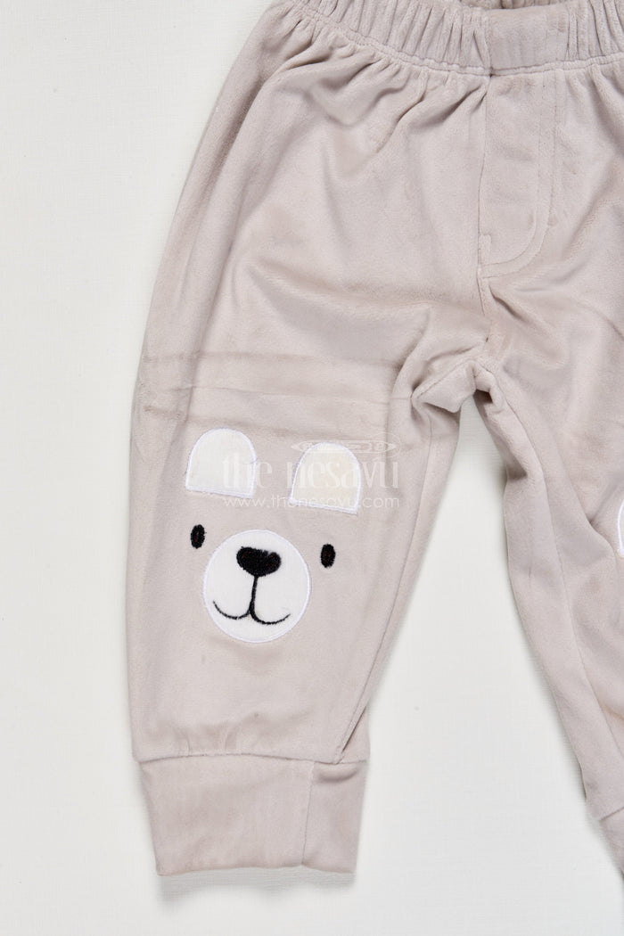 The Nesavu Boys Casual Set Toddler Boys Cotton Set with Joggers for Relaxed Everyday Style Nesavu Nesavu toddler boys cotton jogger set bear print  made cozy wear everyday fun