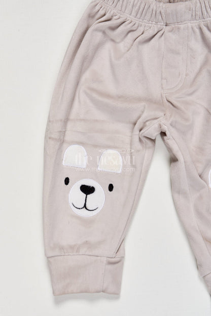 The Nesavu Boys Casual Set Toddler Boys Cotton Set with Joggers for Relaxed Everyday Style Nesavu Nesavu toddler boys cotton jogger set bear print  made cozy wear everyday fun