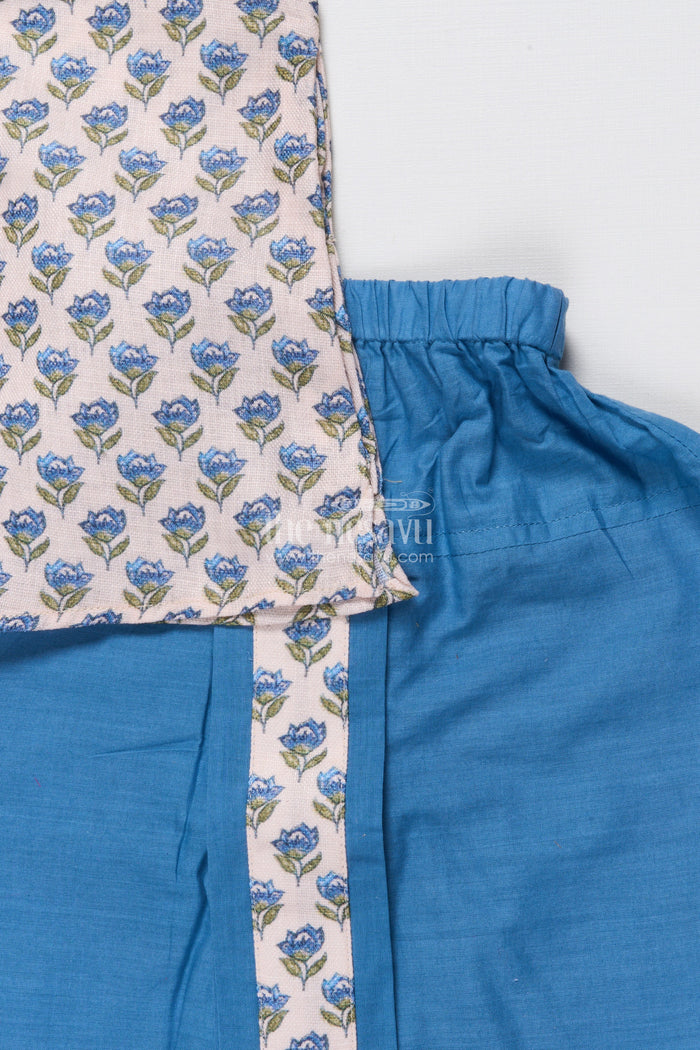The Nesavu Boys Dothi Set Toddler Boys Dhoti Set with Jaipur Block Print for Ethnic Occasions Nesavu Nesavu toddler boys dhoti set Jaipur block printed kurta festive functions