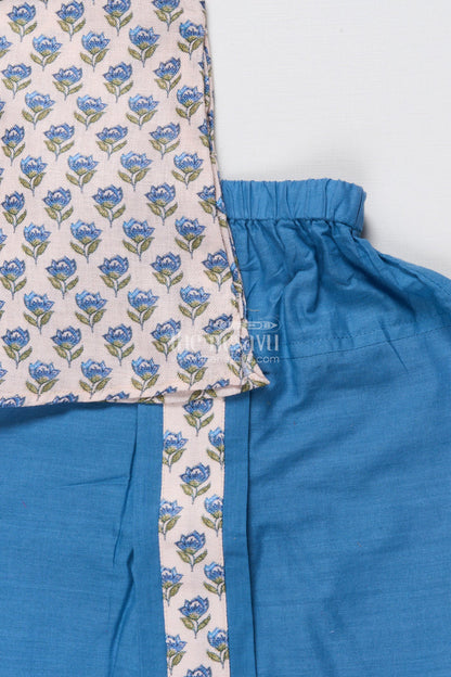 The Nesavu Boys Dothi Set Toddler Boys Dhoti Set with Jaipur Block Print for Ethnic Occasions Nesavu Nesavu toddler boys dhoti set Jaipur block printed kurta festive functions