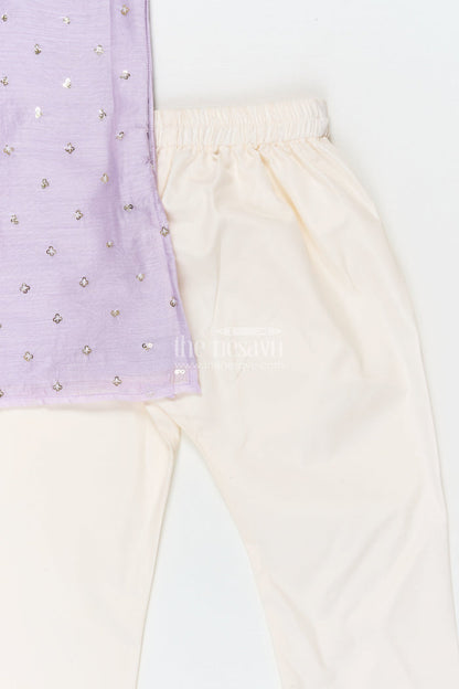 The Nesavu Boys Kurtha Set Toddler Boys Kurta Set for Weddings and Festive Occasions Nesavu Nesavu toddler boys kurta set with sequence embroidery for weddings and festivals