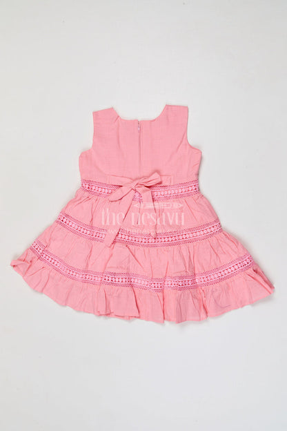 The Nesavu Girls Cotton Frock Toddler Girl Cotton Frock for Birthdays and Family Outings Nesavu Nesavu toddler girl cotton frock for birthday parties and special occasions with layered ruffle design