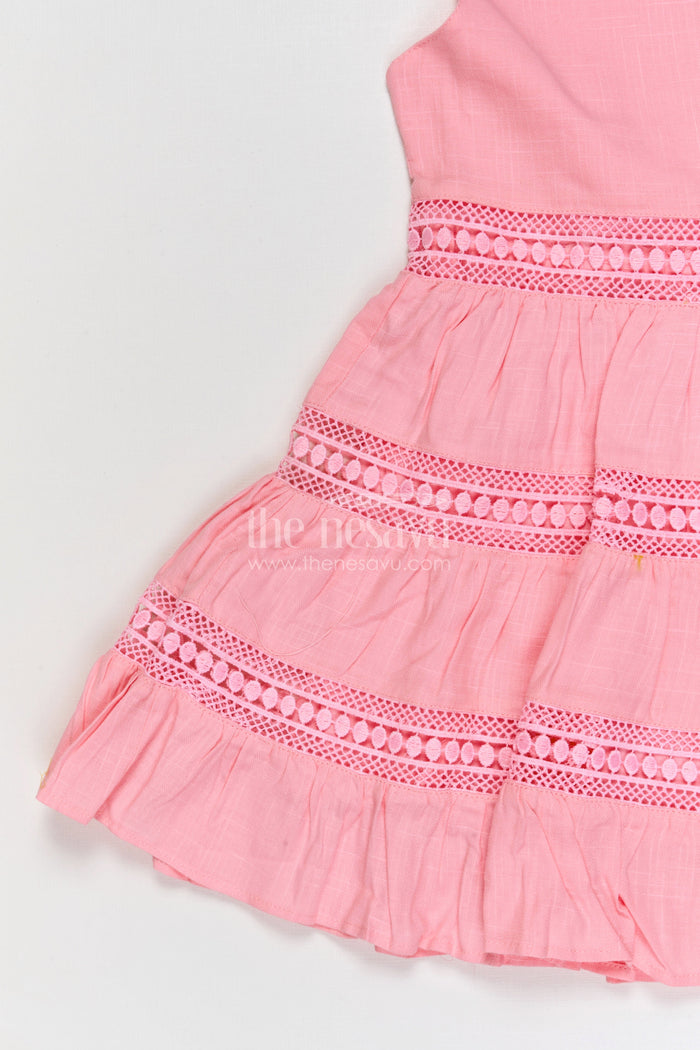 The Nesavu Girls Cotton Frock Toddler Girl Cotton Frock for Birthdays and Family Outings Nesavu Nesavu toddler girl cotton frock for birthday parties and special occasions with layered ruffle design