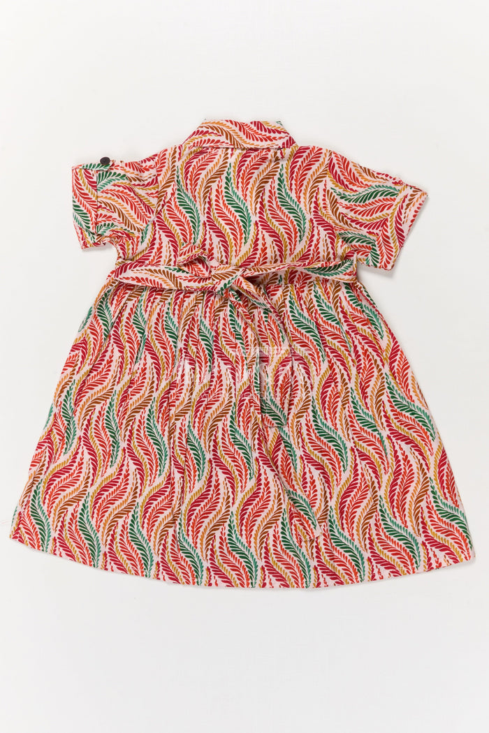 The Nesavu Girls Cotton Frock Toddler Girl Cotton Frock for Casual Summer Wear and Travel Days Nesavu Nesavu multicolor cotton frock for toddler girls – lightweight and comfy for summer outings