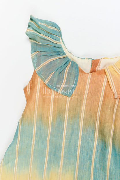 The Nesavu Girls Cotton Frock Toddler Girl Cotton Frock for Travel and Everyday Summer Wear Nesavu Nesavu toddler girl cotton frock with ombré effect for summer travel and everyday outings
