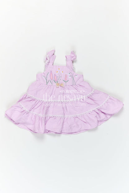 The Nesavu Baby Frocks Toddler Girl Dress for Celebrations and Stylish Day Outings Nesavu Nesavu Toddler Girl Dress For Celebrations And Outings With Cotton Blend Fabric And Elegant Thread Embroidery