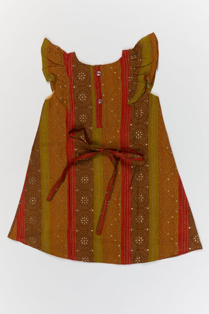 The Nesavu Girls Chanderi Frock Toddler Girl Festive Frock for Diwali and Wedding Season Nesavu Nesavu toddler girl festive frock in multicolor Chanderi for Diwali and wedding celebrations