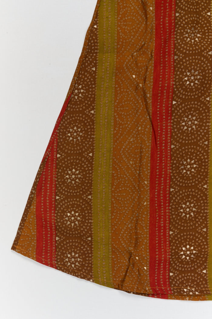 The Nesavu Girls Chanderi Frock Toddler Girl Festive Frock for Diwali and Wedding Season Nesavu Nesavu toddler girl festive frock in multicolor Chanderi for Diwali and wedding celebrations