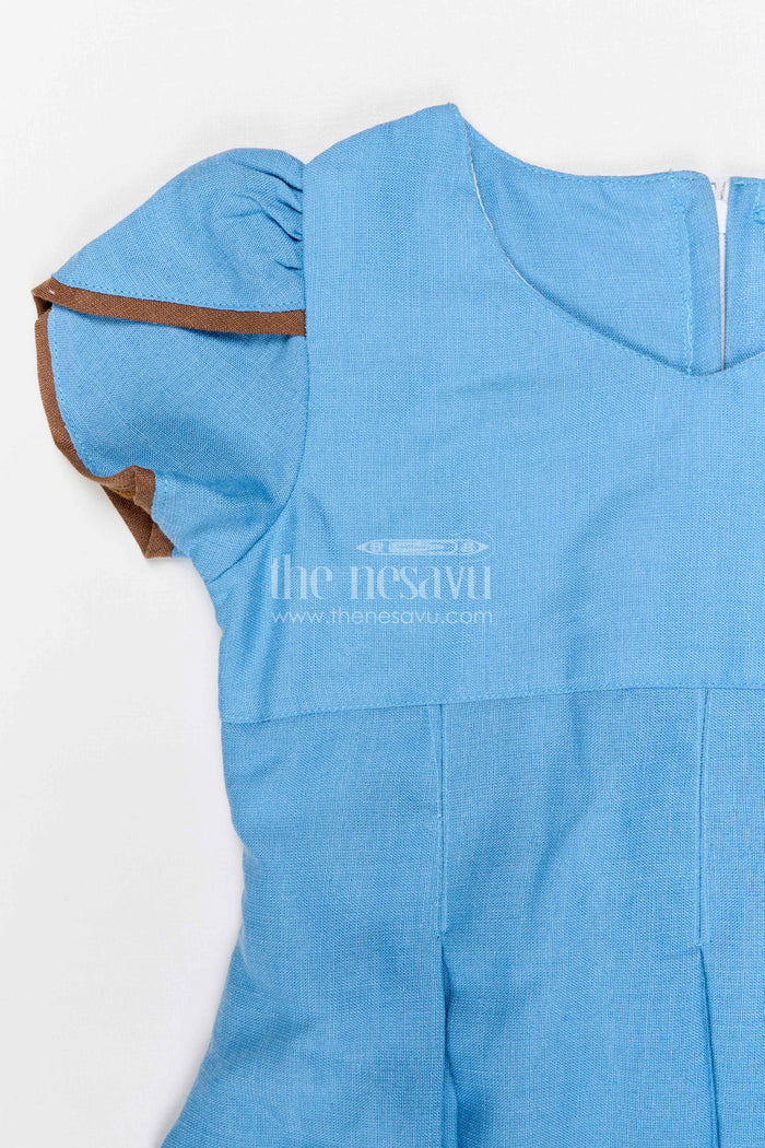The Nesavu Girls Cotton Frock Toddler Girl Frock for Birthday Celebrations and Family Functions Nesavu Nesavu toddler girl cotton crepe frock for birthday celebrations and festive occasions with thread embroidery