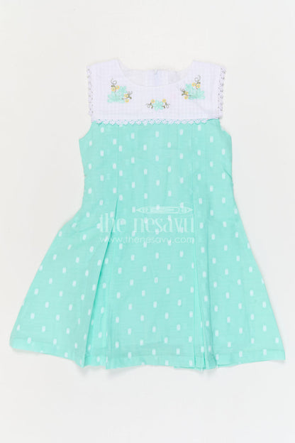 The Nesavu Girls Cotton Frock Toddler Girl Frock for Festive Gatherings and Special Outings Nesavu Nesavu Toddler Girl Cotton Frock For Festive Gatherings And Special Outings With Embroidered Details