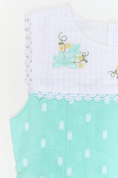 The Nesavu Girls Cotton Frock Toddler Girl Frock for Festive Gatherings and Special Outings Nesavu Nesavu Toddler Girl Cotton Frock For Festive Gatherings And Special Outings With Embroidered Details