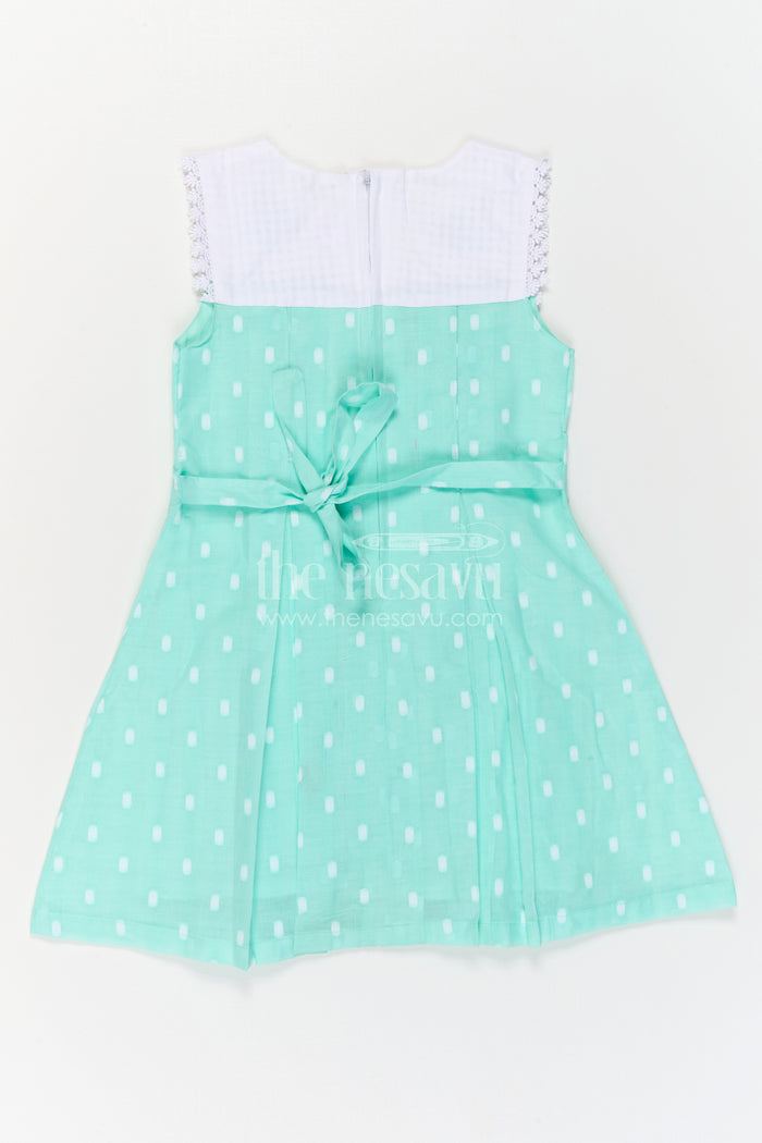 The Nesavu Girls Cotton Frock Toddler Girl Frock for Festive Gatherings and Special Outings Nesavu Nesavu Toddler Girl Cotton Frock For Festive Gatherings And Special Outings With Embroidered Details