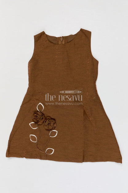 The Nesavu Girls Cotton Frock Toddler Girl Party Frock with Embellished Jacket for Special Occasions Nesavu Nesavu toddler girl georgette party frock with flower embellished jacket for birthdays and festive occasions
