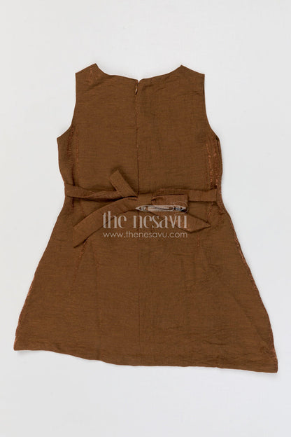 The Nesavu Girls Cotton Frock Toddler Girl Party Frock with Embellished Jacket for Special Occasions Nesavu Nesavu toddler girl georgette party frock with flower embellished jacket for birthdays and festive occasions