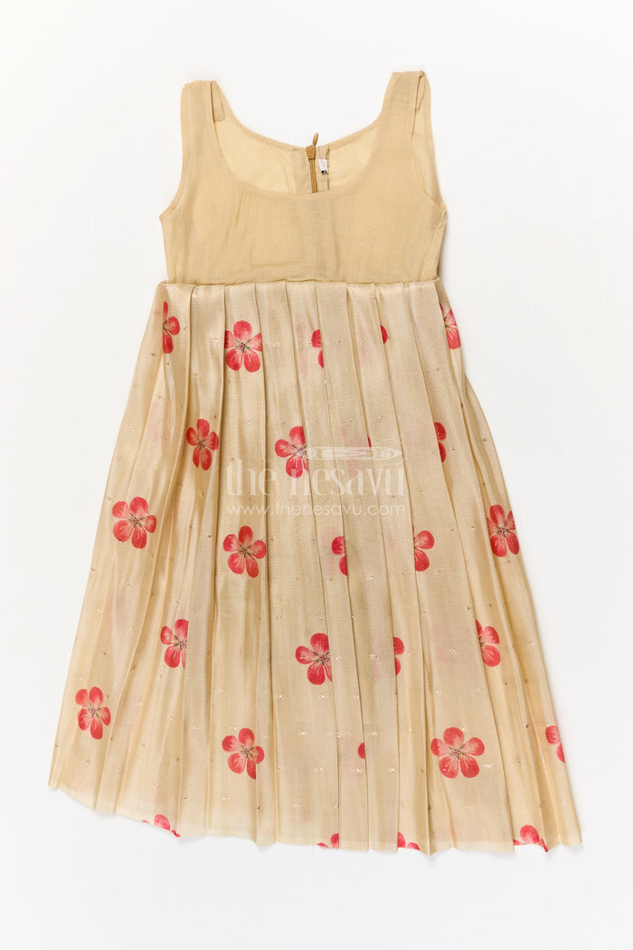 The Nesavu Pattu Pavadai Toddler Girl Traditional Pavadai Set for Special Ethnic Occasions Nesavu Nesavu toddler girl traditional pavadai set with digital print skirt and puff sleeve blouse