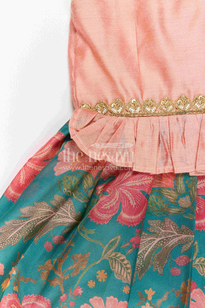 The Nesavu Silk Frock Toddler Silk Frock for Garden Birthday and Family Outing Nesavu Nesavu Toddler Silk Frock For Garden Birthday And Family Outing With Digital Print