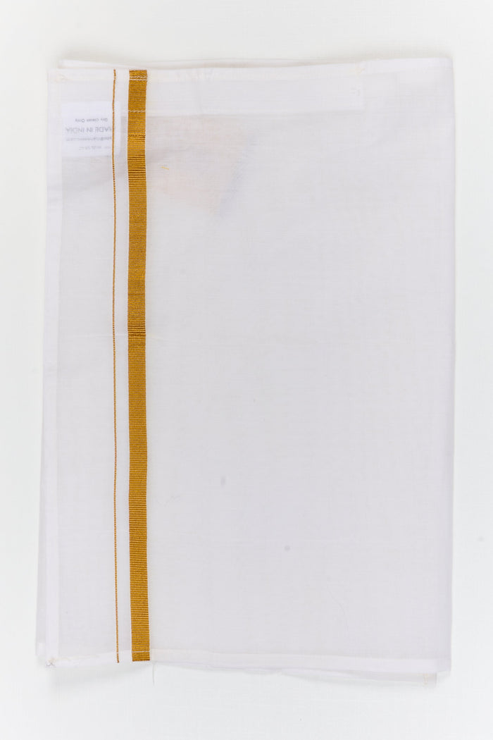 The Nesavu Boys Vesti Traditional Boys Vesti for Festive Rituals and Ceremonies Nesavu 14 (6M) / White / Silk D051A-14 Nesavu traditional boys silk vesti with zari detailing for poojas and festive occasions
