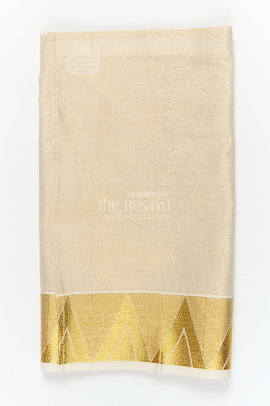 The Nesavu Boys Vesti Traditional Boys Vesti for Wedding and Festive Ceremonies Nesavu 14 (6M) / Cream / Cotton D040A-14 Nesavu traditional boys vesti for weddings and South Indian festive celebrations