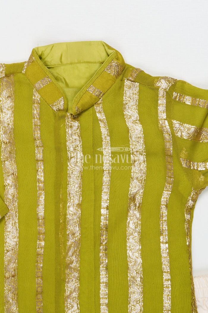The Nesavu Boys Dothi Set Traditional Dhoti Kurta Set for Baby Boy for Ethnic Family Functions Nesavu Nesavu baby boy dhoti set in viscose silk for traditional occasions and naming ceremonies