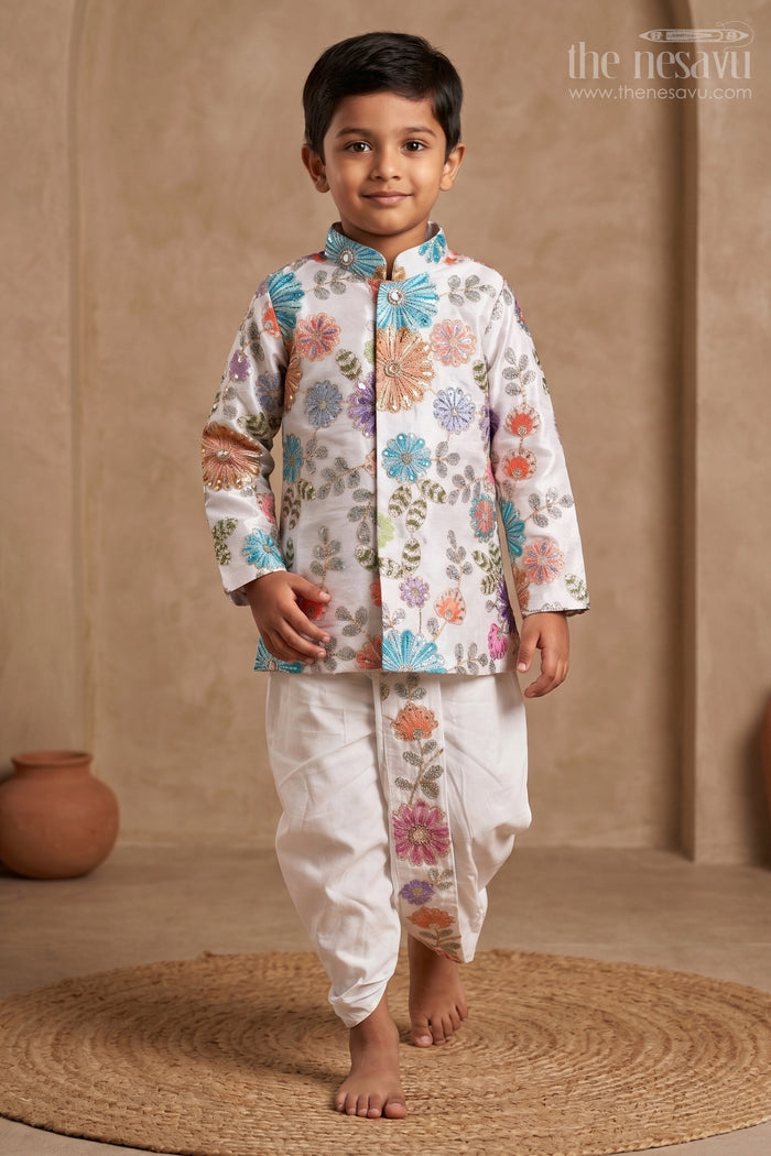 Traditional Dhoti Outfit for Boys for Festivals and Temple Visits