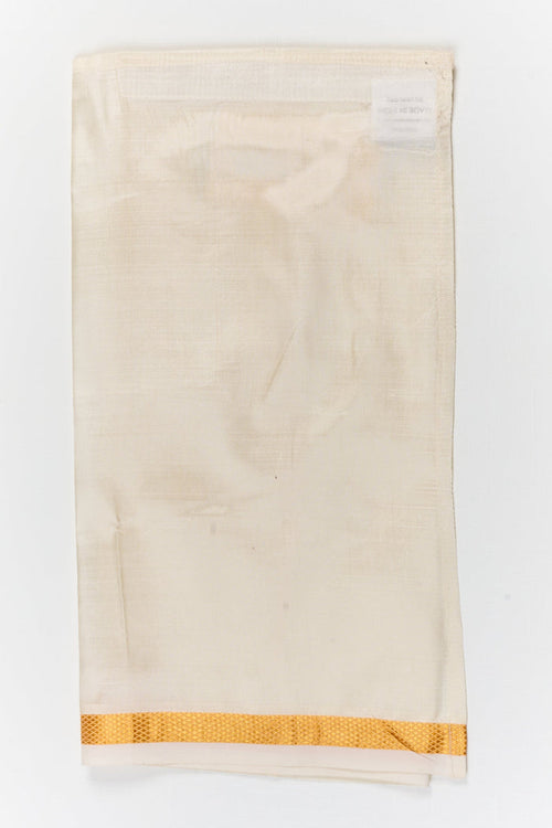 The Nesavu Pure Silk Vesti Traditional Silk Vesti for Baby Boys for Temple and Rituals Nesavu 14 (6M) / Cream / Pure Silk D080B-14 Nesavu traditional silk vesti for baby boys – ideal for temple visits, naming ceremonies, and rituals
