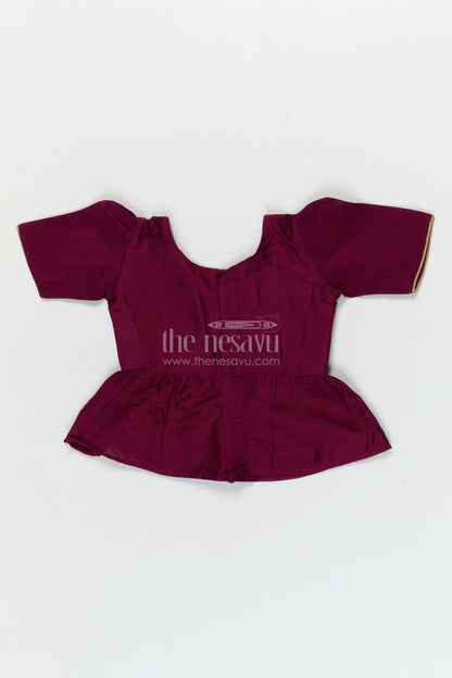 The Nesavu Pattu Pavadai Traditional Wrap-style Baby Pattu Pavadai for Festive Milestones Nesavu Nesavu wrap-style baby pattu pavadai with jungle print skirt for traditional festivities