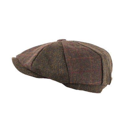 Heritage Traditions Tweed Patchwork Newsboy Cap - Premium Wool Mix Hat