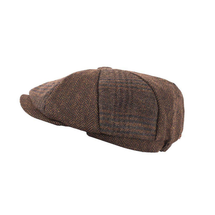 Heritage Traditions Tweed Patchwork Newsboy Cap - Premium Wool Mix Hat
