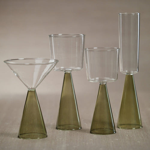 Veneto Glassware - Green - Glassware by Carlyle Avenue