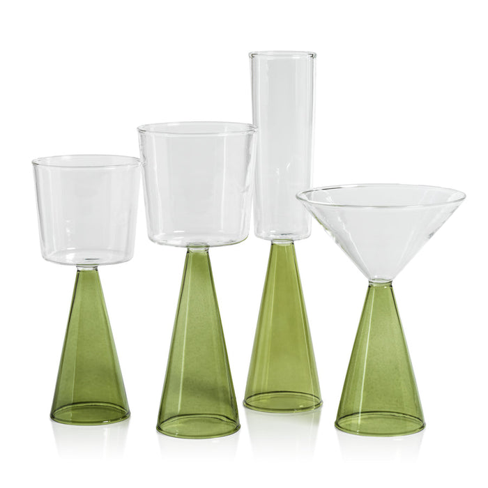 Veneto Glassware - Green - Glassware by Carlyle Avenue