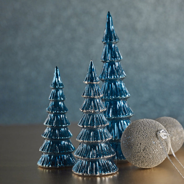 Verbier LED Glass Tree - Blue and Silver - Christmas Trees by Carlyle Avenue
