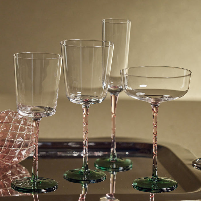 Vicenza Glassware - Green and Pink - Drinkware Sets by Carlyle Avenue