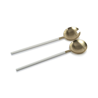 Villefranche Server Set - Gold with White Enamel - Serveware by Carlyle Avenue
